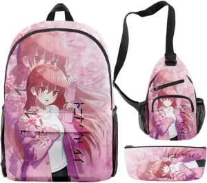 Anime Tonikawa Kawaii Backpack Tonikawa Kawaii Cosplay Daypack Rucksack Mochila 3 Pieces Girls (2)