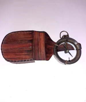 Antique Brass Nautical Magnifying Spencer Compass Map Reader Nautical Compass for Hiking with Leather case
