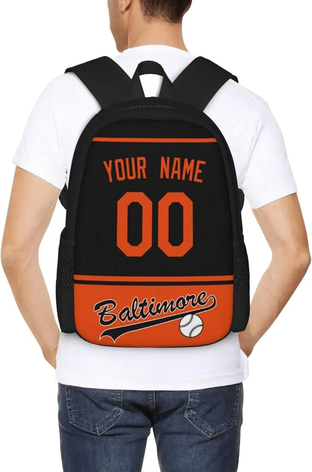 ANTKING Baltimore Backpack High capacity Custom Any Name and Any Number Gifts for Kids Men Fans