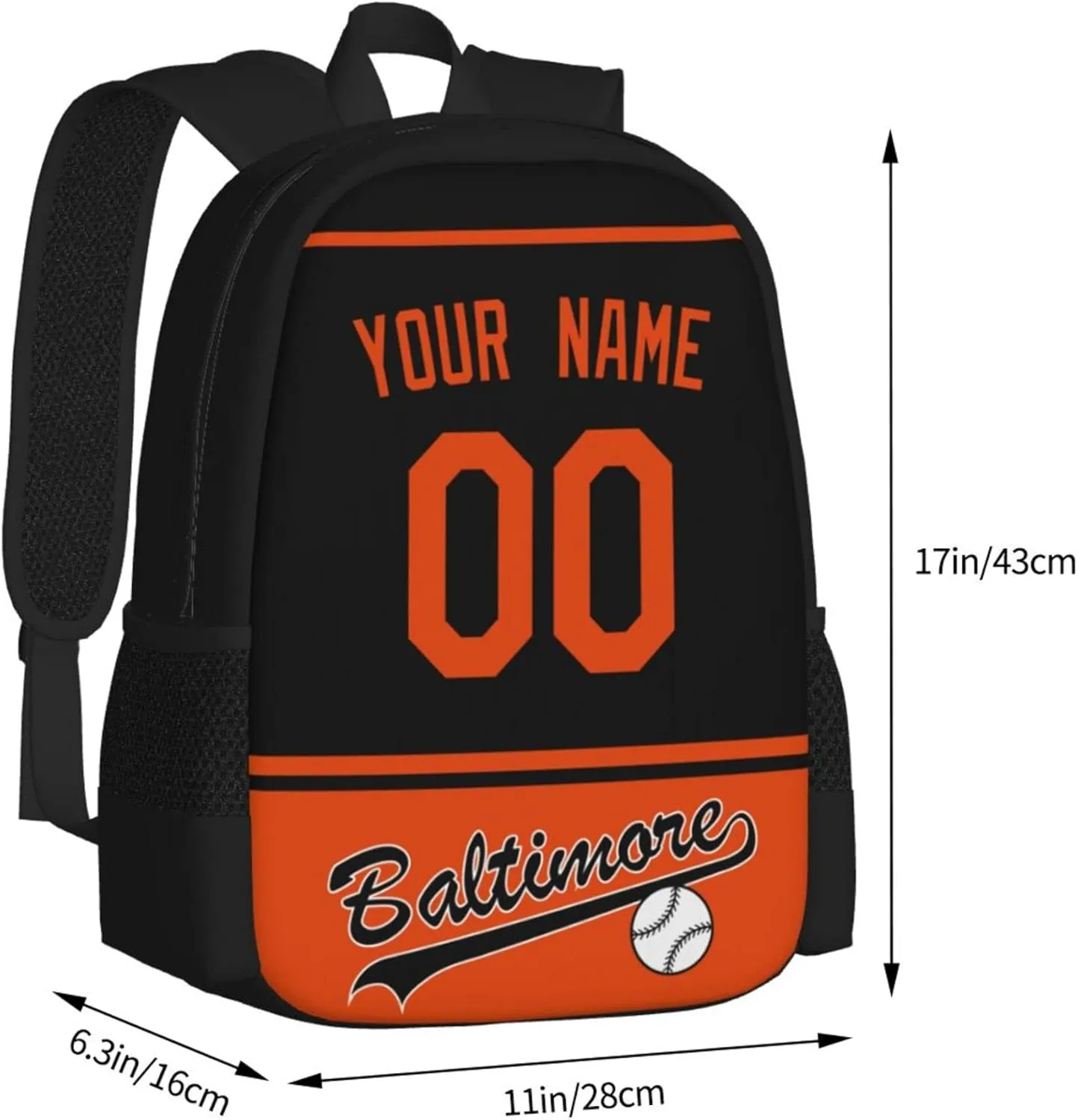 ANTKING Baltimore Backpack High capacity Custom Any Name and Any Number Gifts for Kids Men Fans