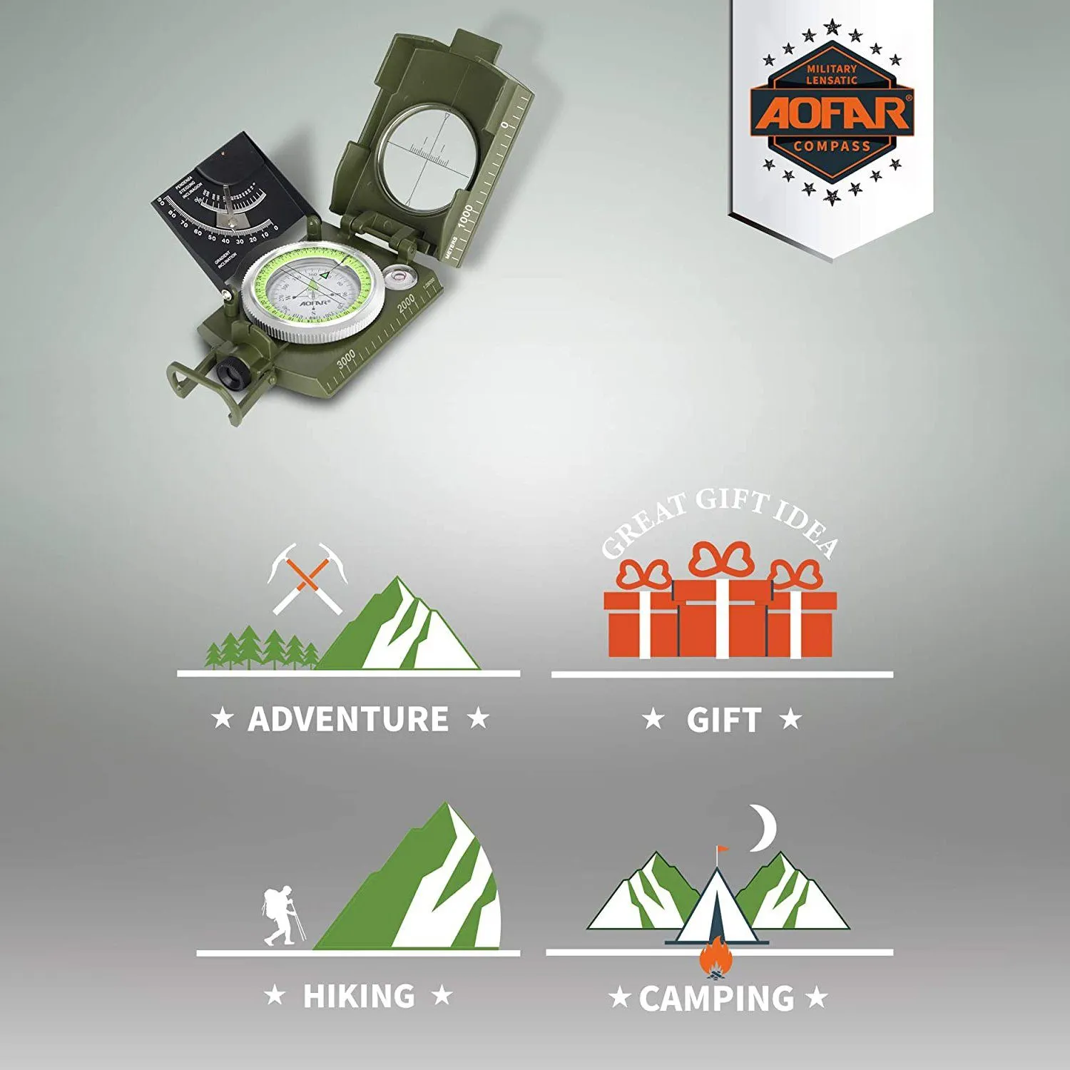 AOFAR Military Compass AF-4074