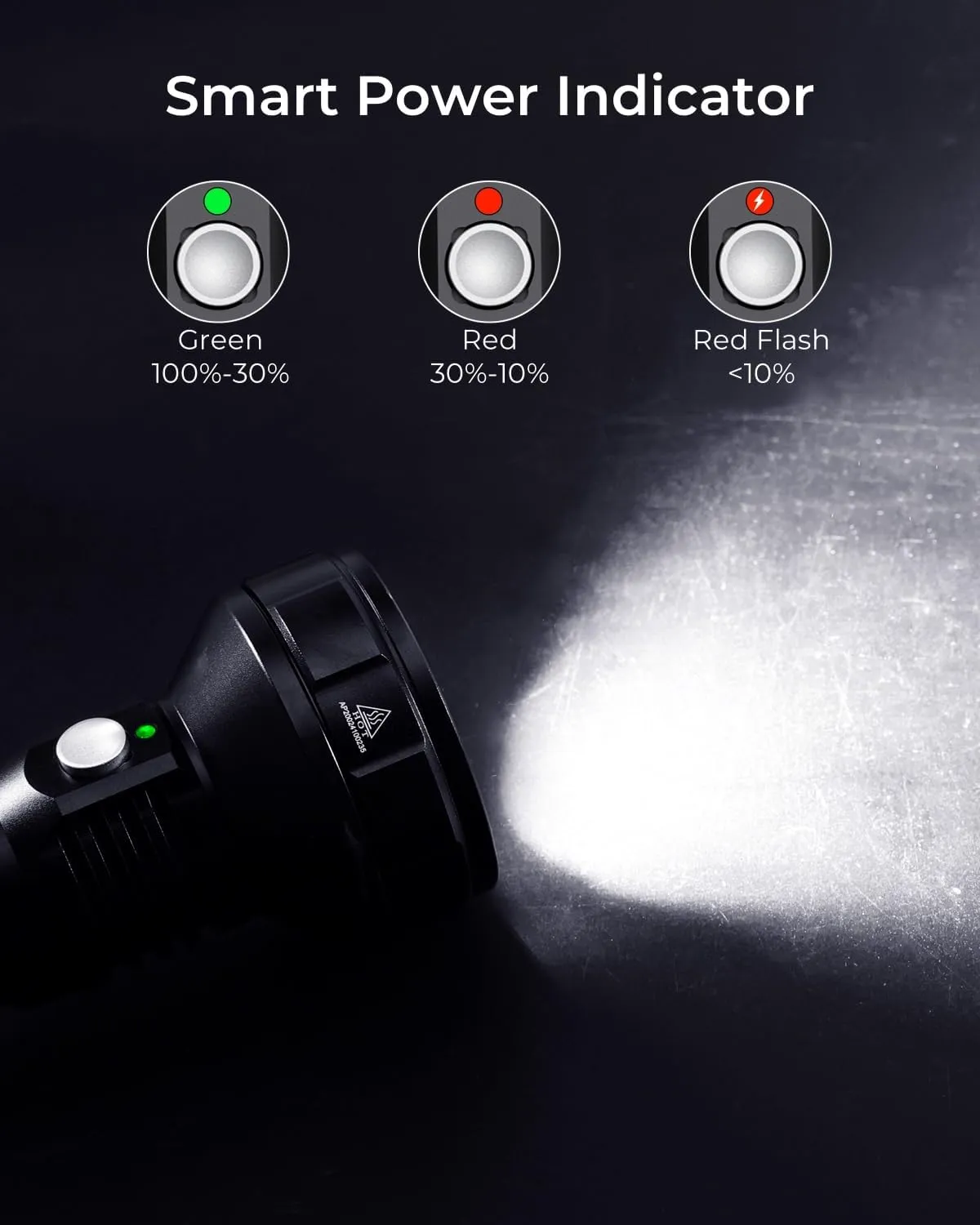 APLOS AP200 Scuba Diving Flashlight, 20000 Lumen Dive Light, Waterproof Underwater Dive Torch with Rechargeable 5000mAh Battery & Charger