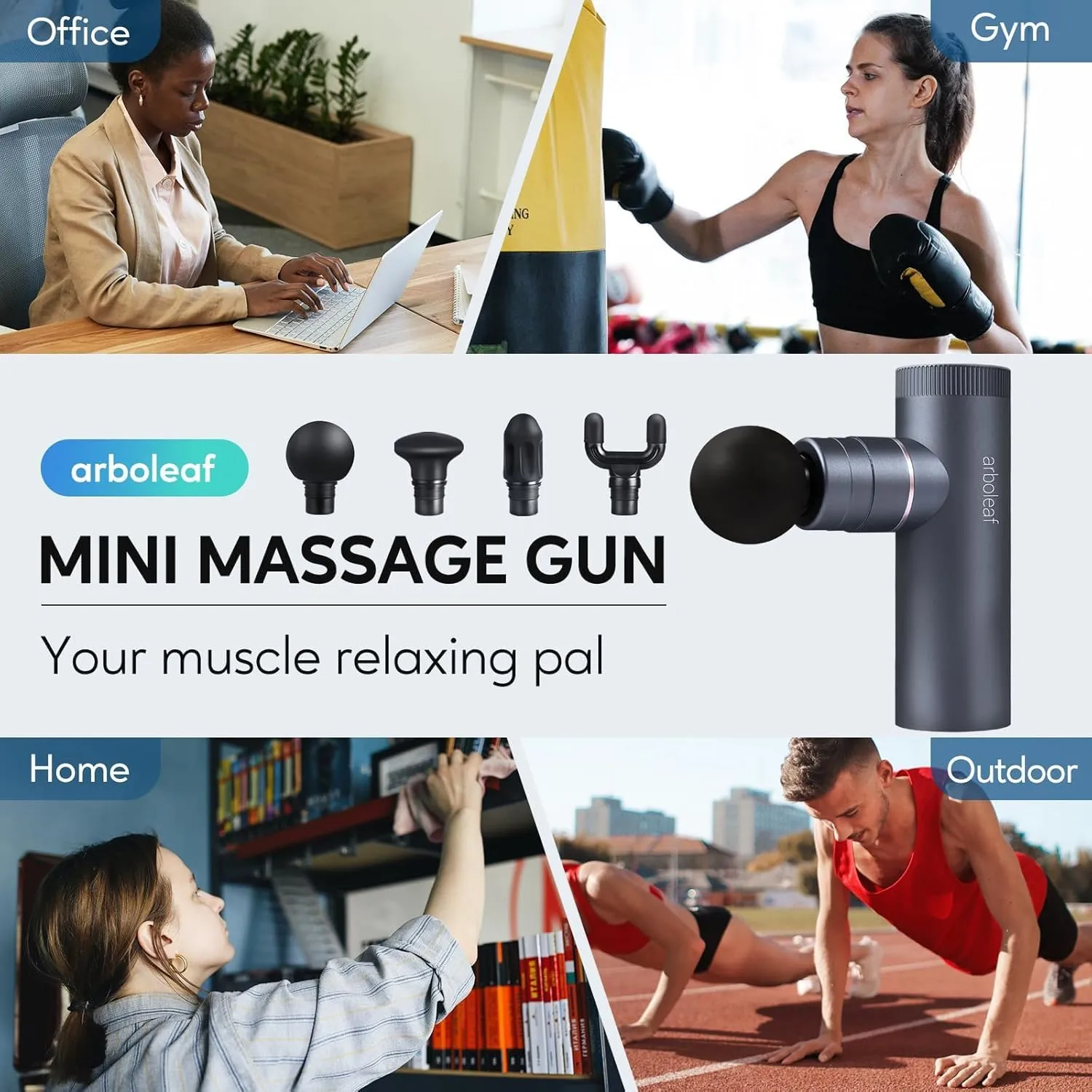 arboleaf Thermacool Massage Gun Deep Tissue with Heat and Cold Head, FSA HSA Eligible Items, Full-Metal Electric Portable Hand Held Massager Gun for Back, Body Sore Muscles, Pain Relief, Gifts