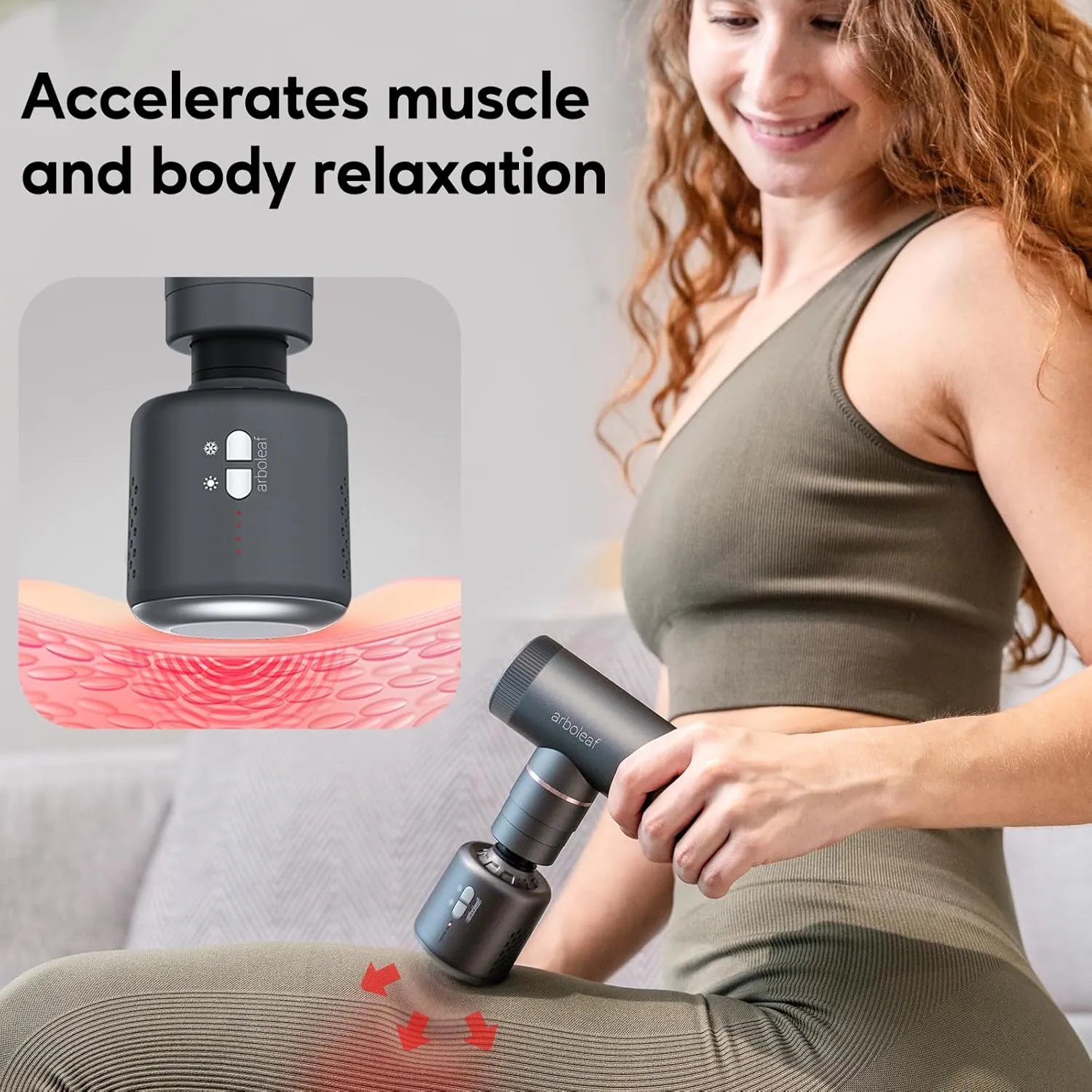 arboleaf Thermacool Massage Gun Deep Tissue with Heat and Cold Head, FSA HSA Eligible Items, Full-Metal Electric Portable Hand Held Massager Gun for Back, Body Sore Muscles, Pain Relief, Gifts