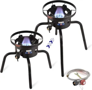 ARC Propane Burners For Outdoor, 15“ Wok Burner Single Propane Burner With Adjustable Legs, 65,000BTU Cast Iron Portable Propane Stove Great For Camping And Turkey Frying, Crawfish Cooking