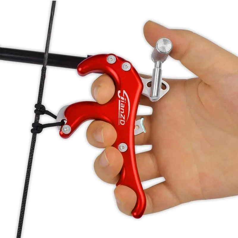 Archery Release 3/4 Fingers 360° Rotatable Aluminum Alloy Thumb Release for Compound Bow