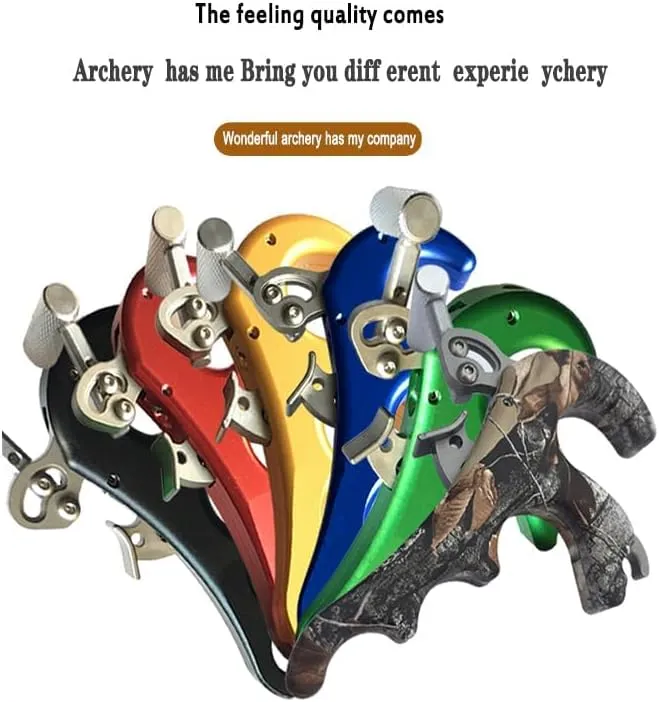 Archery Release 3/4 Fingers 360° Rotatable Aluminum Alloy Thumb Release for Compound Bow