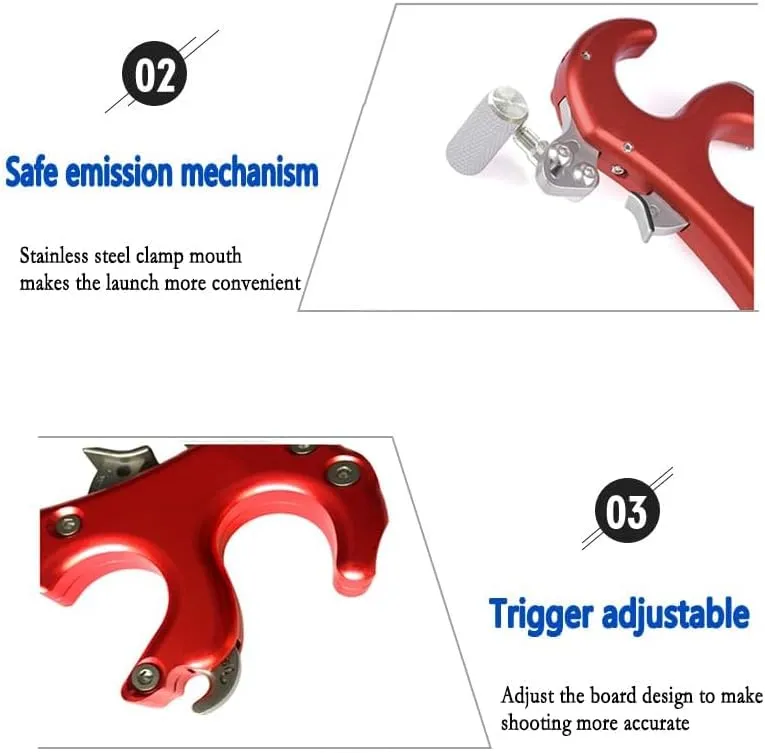 Archery Release 3/4 Fingers 360° Rotatable Aluminum Alloy Thumb Release for Compound Bow