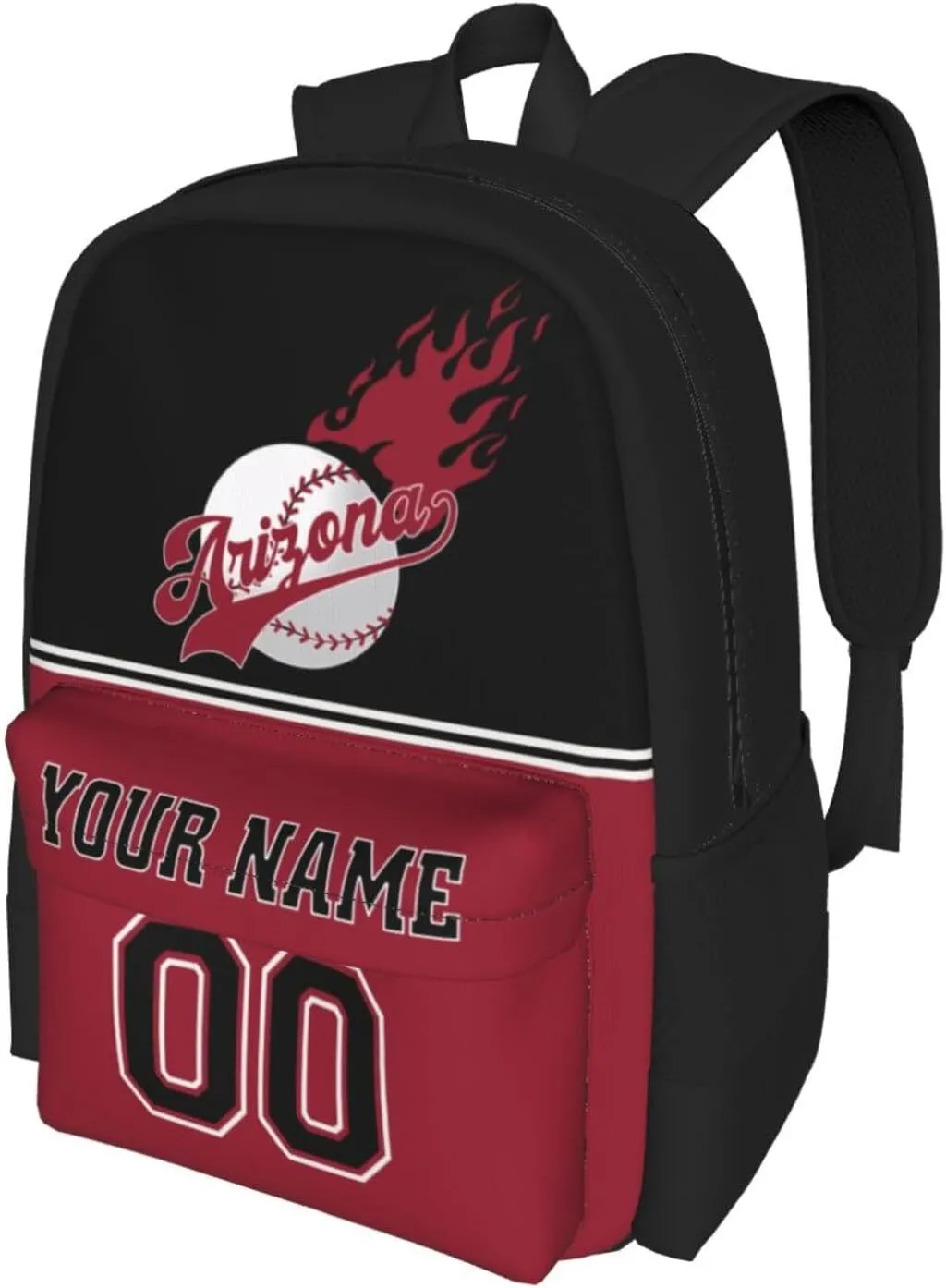 Arizona Backpack,Custom Baseball Sports Backpack With Name And Number,Personalized High Capacity Casual Laptop Bag Travel Bag Gifts For Fans Men Women