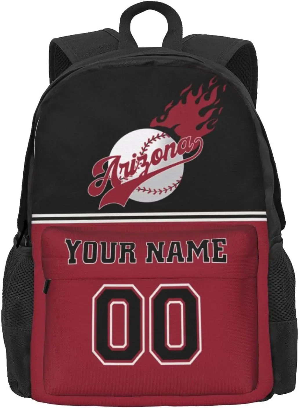 Arizona Backpack,Custom Baseball Sports Backpack With Name And Number,Personalized High Capacity Casual Laptop Bag Travel Bag Gifts For Fans Men Women