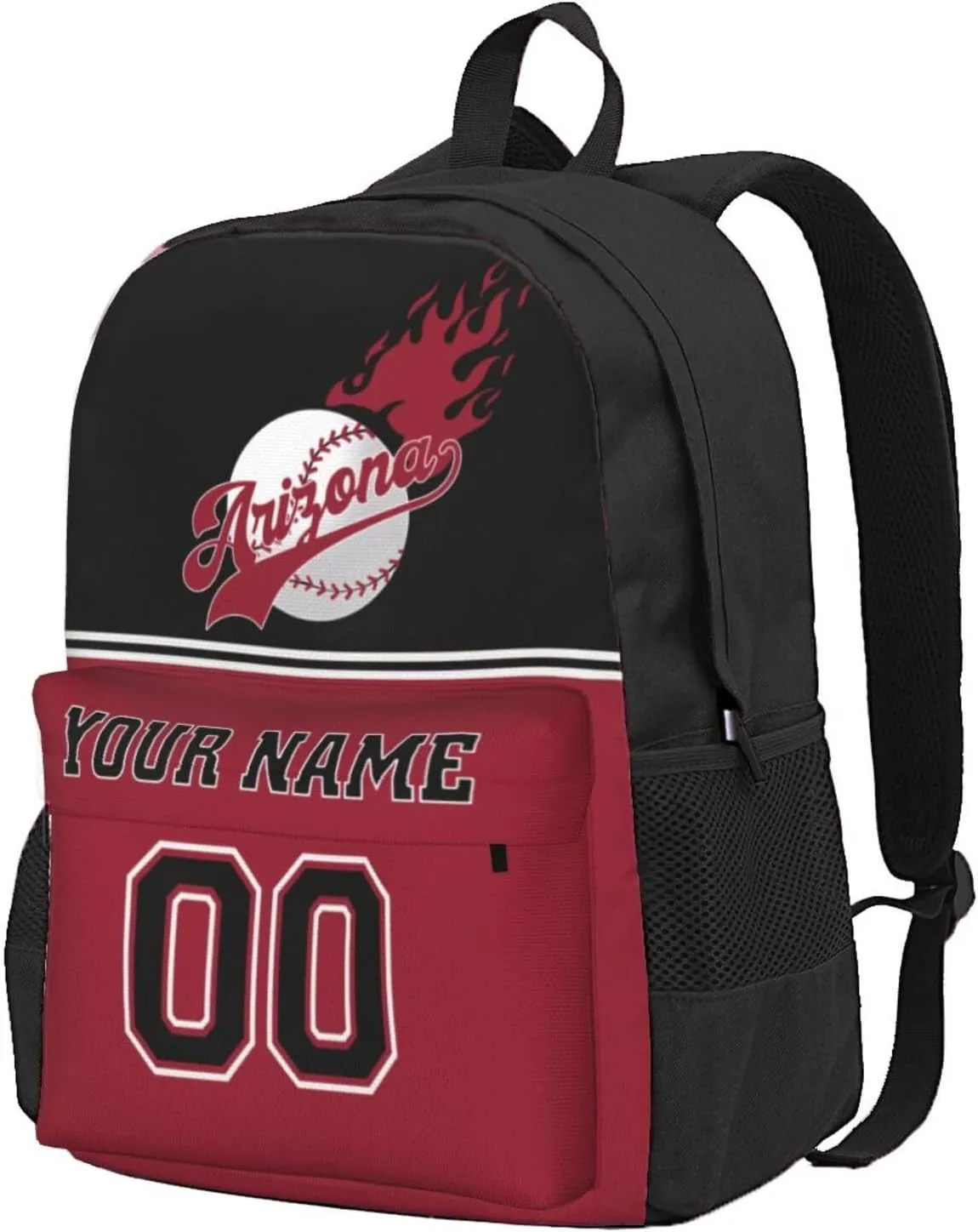Arizona Backpack,Custom Baseball Sports Backpack With Name And Number,Personalized High Capacity Casual Laptop Bag Travel Bag Gifts For Fans Men Women