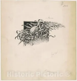 Art Print : James Henry Moser, Hammer and Compass, 1890-1891, Historic Wall Décor : 36in x 36in