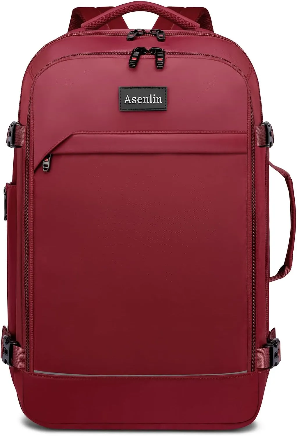 Asenlin 40L Travel Backpack for Women Men，17 Inch Laptop Backpack Flight Approved Luggage Carry On Water Resistant for Weekender Overnight Large Daypack Red