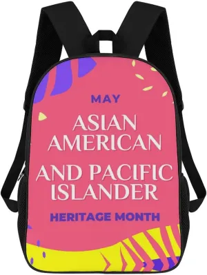Asian American And Pacific Islander Heritage Month Backpack for Worker Business Hiking Travel Bag Shoulders Bag
