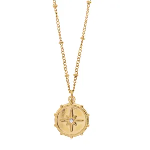 Aspen - Compass Necklace with Crystal Stainless Steel