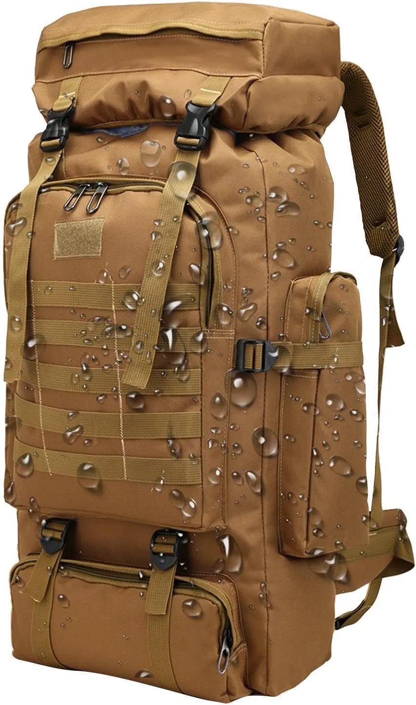 Assault Pack - 80l Outdoor Hiking Backpack Men, Waterproof Men Hunting Backpacks | Large Outdoor Backpack Men, Large Trekking Assault Rucksack Pack for Outdoor Activities Mountaineering, Trekking
