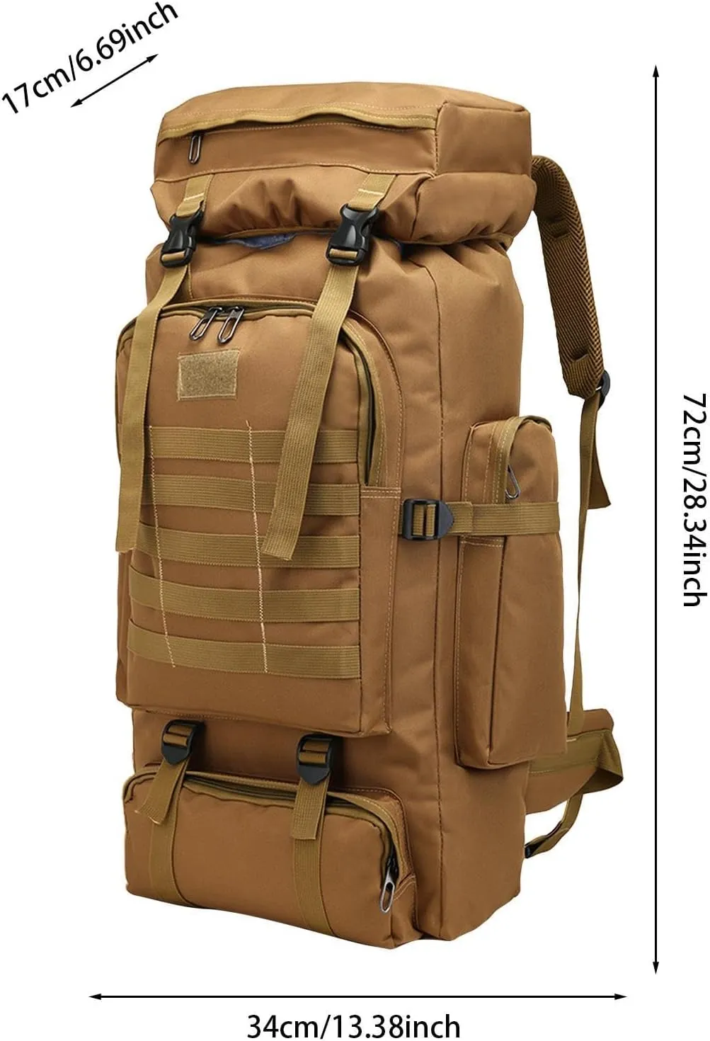 Assault Pack - 80l Outdoor Hiking Backpack Men, Waterproof Men Hunting Backpacks | Large Outdoor Backpack Men, Large Trekking Assault Rucksack Pack for Outdoor Activities Mountaineering, Trekking