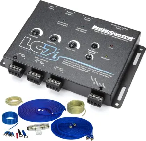 AudioControl LC7i 6 Channel Line Output Converter with Accubass with 8GA OFC Pure Copper Wiring Kit