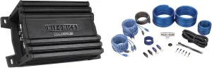 Audiosavings Bundle: Hifonics HCM-400.4D 400 Watt 4-Channel Car Stereo Amplifier Class D Compact Amp Bundle with Rockville RWK42 4 Gauge 4 Chan Car Amp Wiring Installation Wire Kit (2 Items)