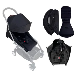 Baby Stroller Accessories 6  Clothe Replacement Kit Compatible with Babyzen YOYO2 Strollers - Waterproof Fabric - Stroller Canopy, Seat Cushion & Seat Base (All Season Set)