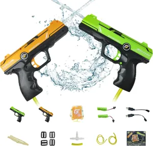 Backpack Water Bag Electric Water Gun Double Gun, 19ft Range Small Exquisite Boys and Girls Outdoor Game Water War Gift (Water Bag Electric Water Gun Double Gun)