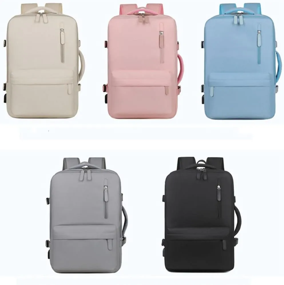 Backpack with expandable capacity for business, travel, and large capacity backpack(Beige)