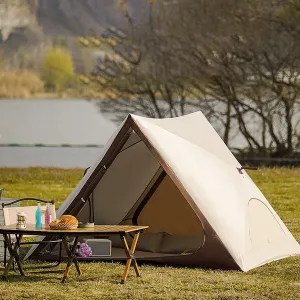 Backpacking Tent 2/3 Person Tents For Camping, Lightweight Backpacking Tent, Easy Setup Outdoor Tents For Family Camping Hunting Hiking Mountaineering Travel ( Color : /Beige , Size : 3-5 Person )