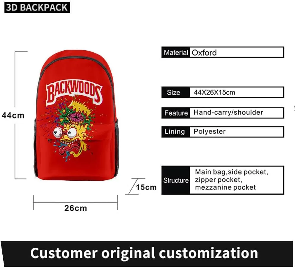 Backwoods Backpack Backwoods Laptop Backpack School Backpack Travel Shoulder Backpack Book Backpack (AC), 26*44*15cm