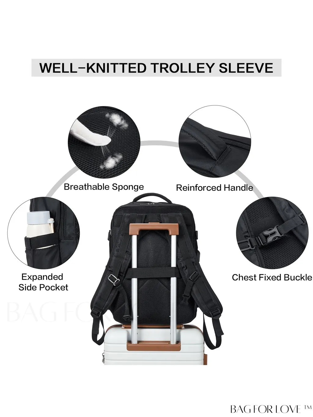 BagForLove - BOSTANTEN Womens Travel Laptop Backpack: Spacious Lightweight Weekender Bag (15.6 Laptop Capacity)