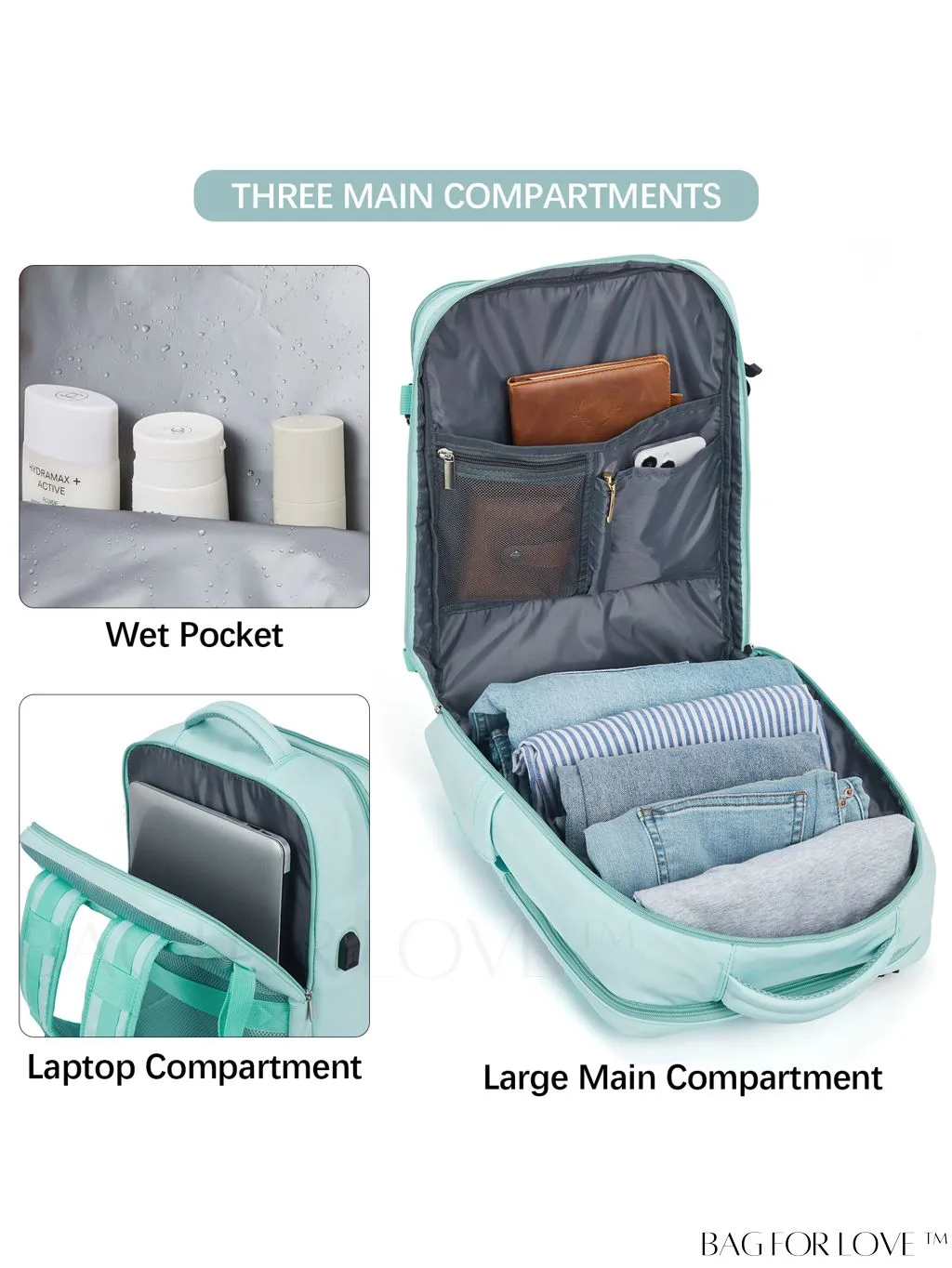 BagForLove - BOSTANTEN Womens Travel Laptop Backpack: Spacious Lightweight Weekender Bag (15.6 Laptop Capacity)