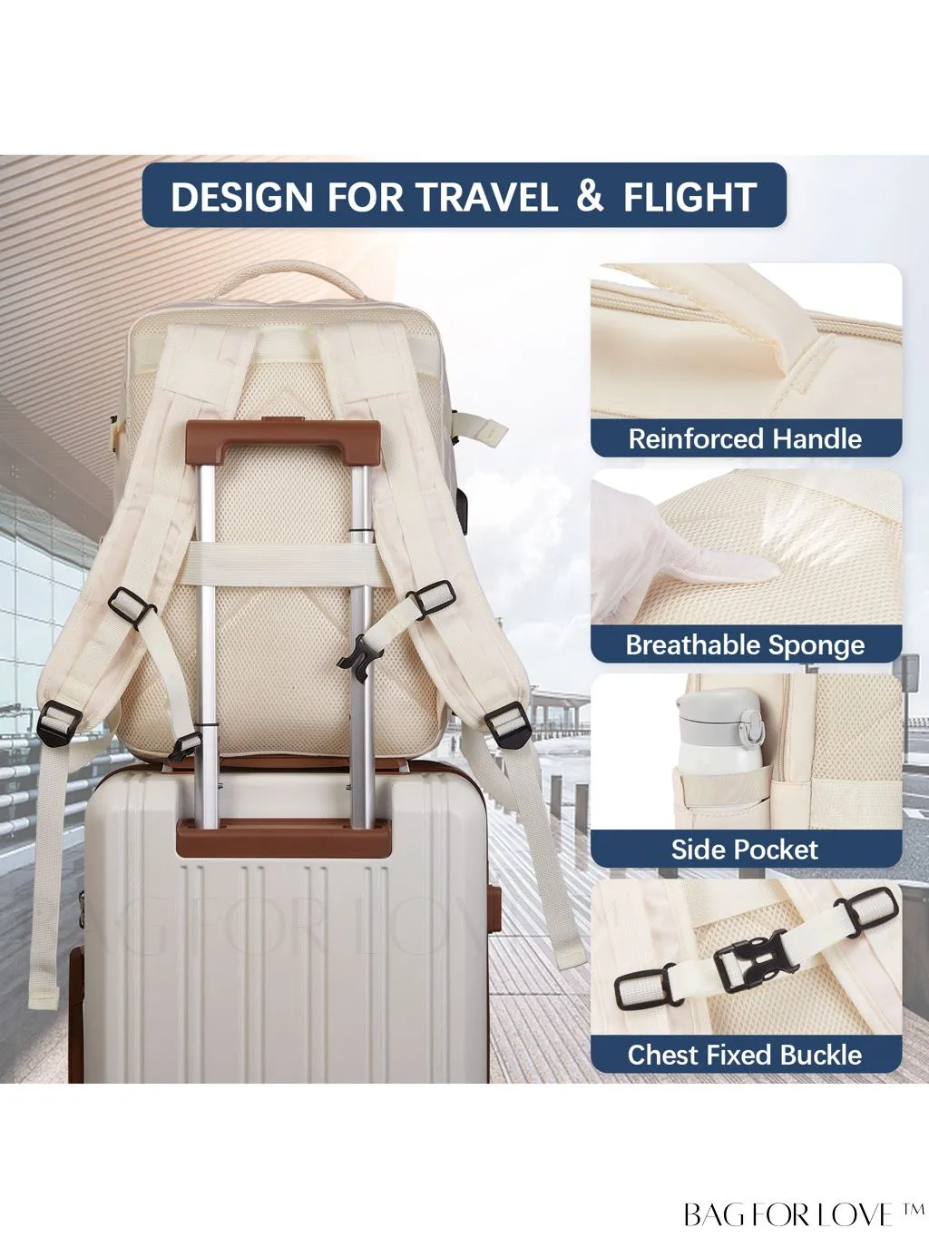 BagForLove - BOSTANTEN Womens Travel Laptop Backpack: Spacious Lightweight Weekender Bag (15.6 Laptop Capacity)