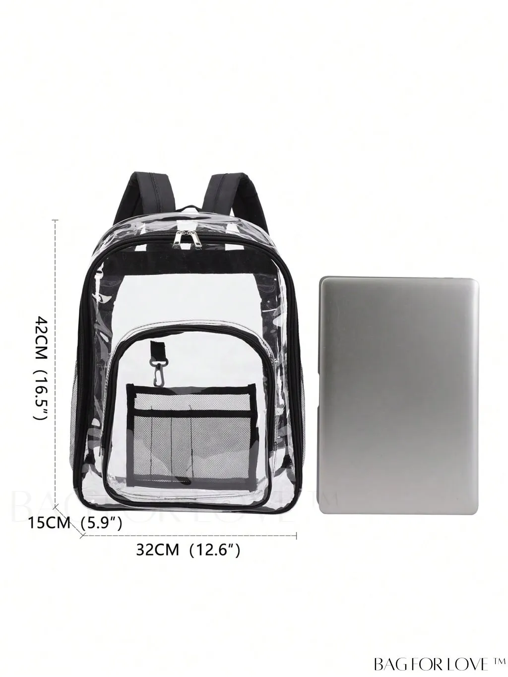 BagForLove - Oversized Waterproof PVC Backpack for Summer Travel, Transparent and Stylish