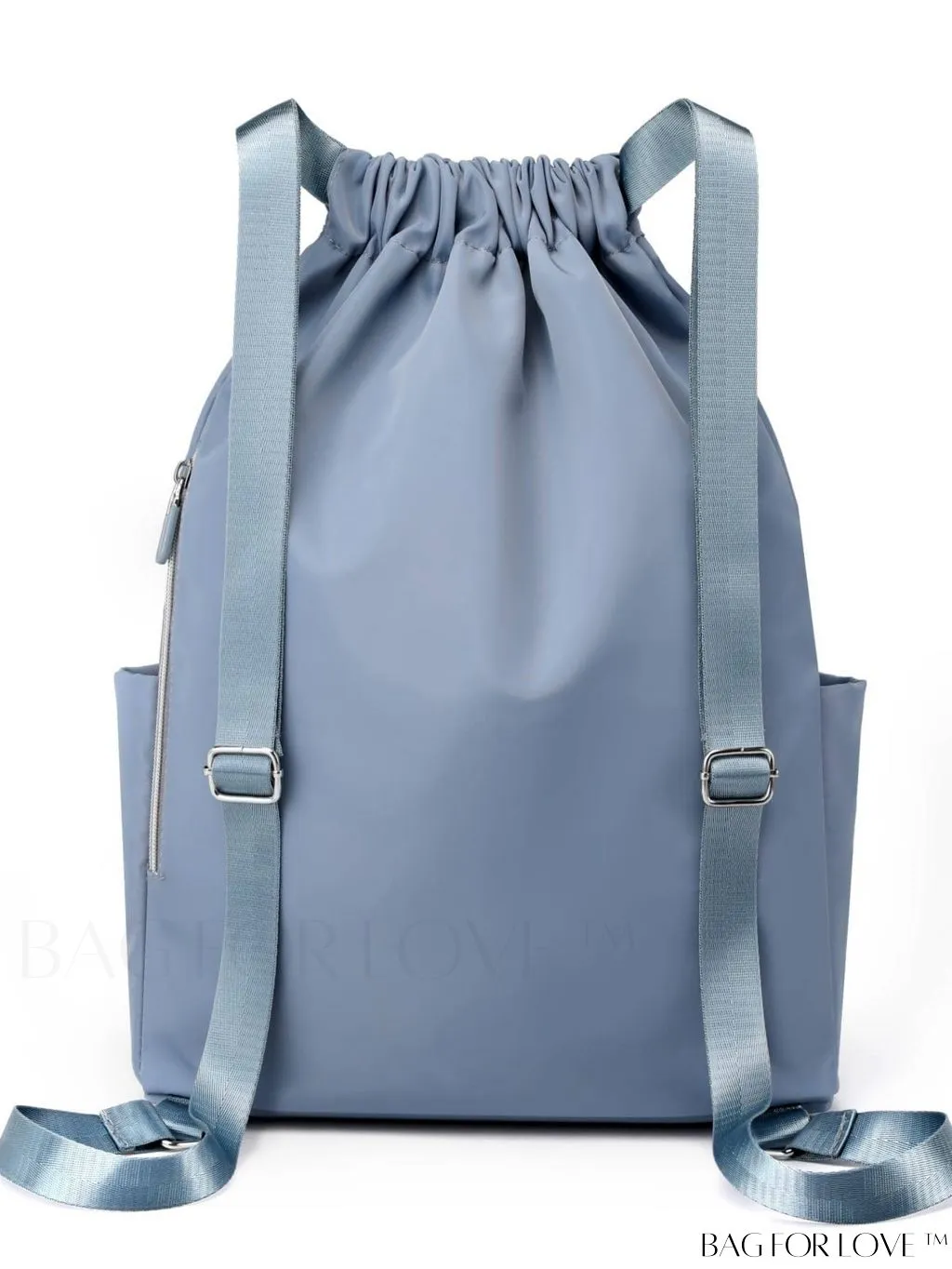 BagForLove - Waterproof Drawstring Backpack with Minimalist Multi-Pocket Design and Decorative Patch