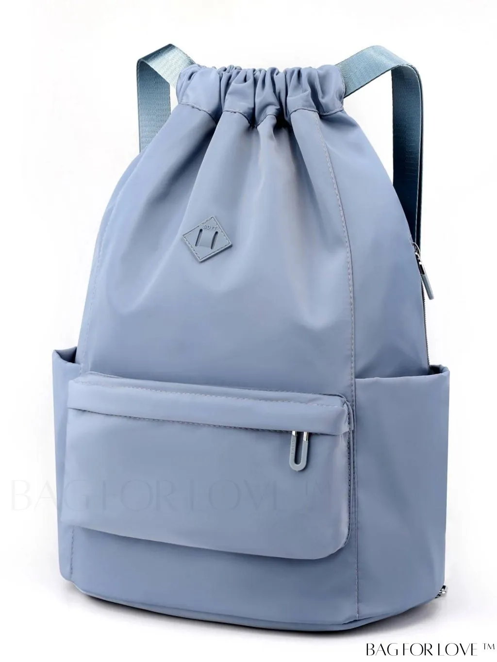 BagForLove - Waterproof Drawstring Backpack with Minimalist Multi-Pocket Design and Decorative Patch