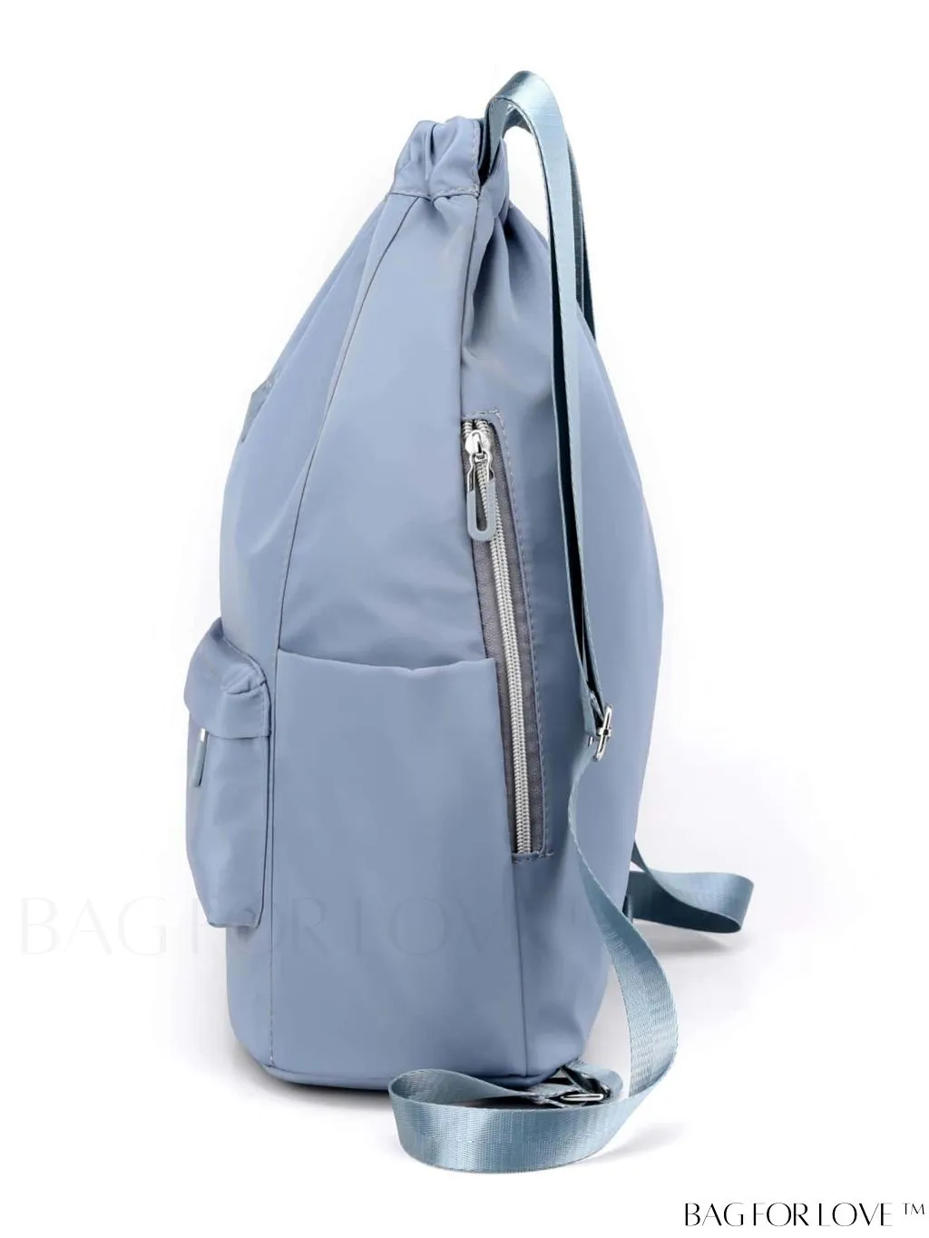 BagForLove - Waterproof Drawstring Backpack with Minimalist Multi-Pocket Design and Decorative Patch