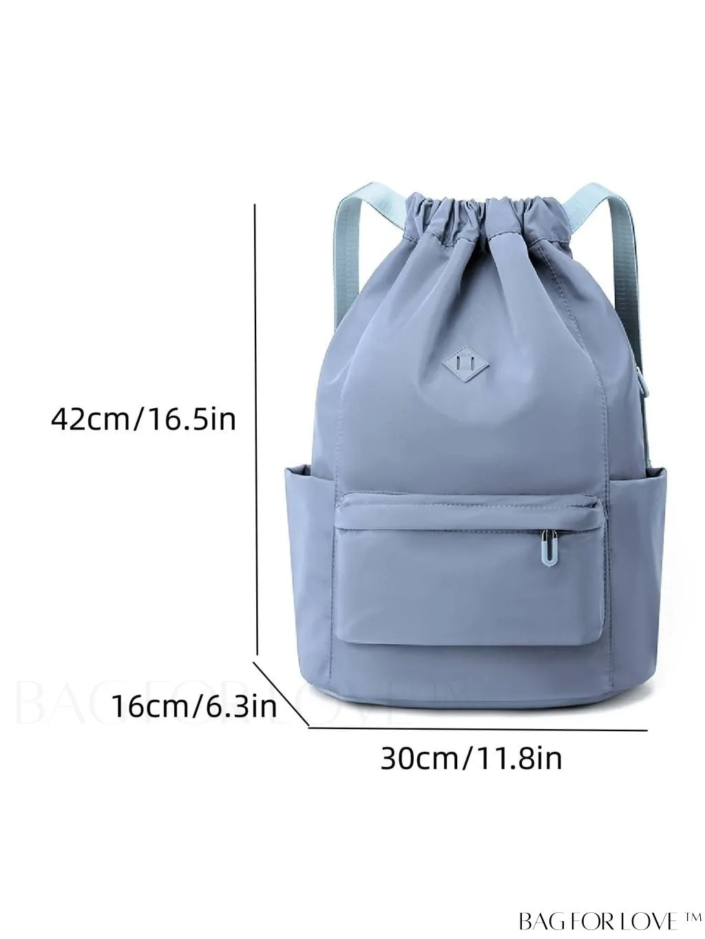 BagForLove - Waterproof Drawstring Backpack with Minimalist Multi-Pocket Design and Decorative Patch