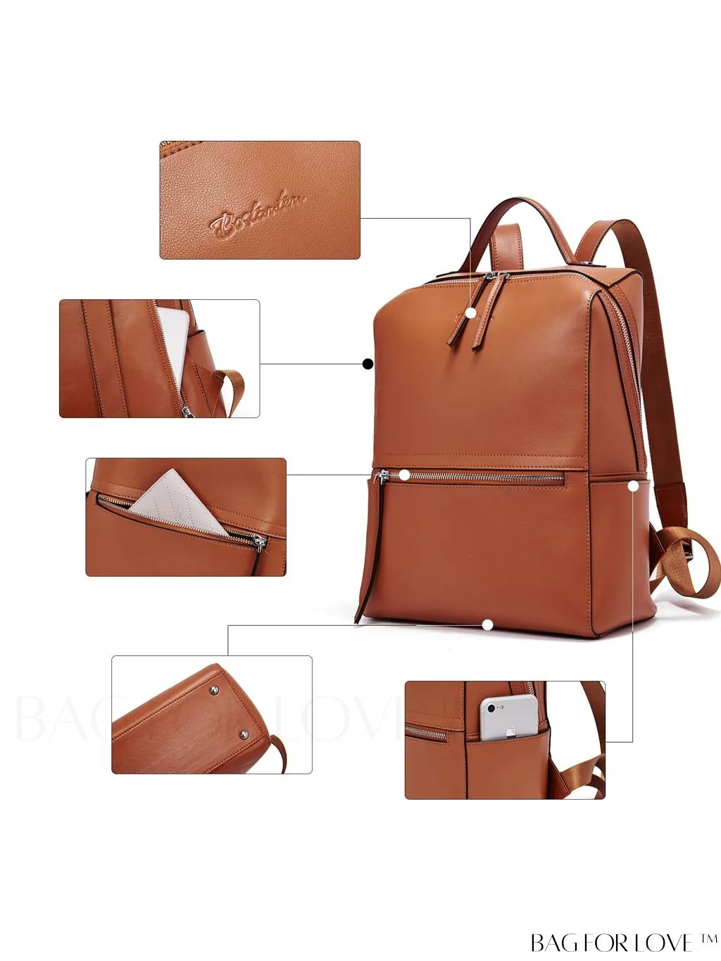 BagForLove - Womens Genuine Leather Small Fashion Backpack by BOSTANTEN â Stylish and Functional