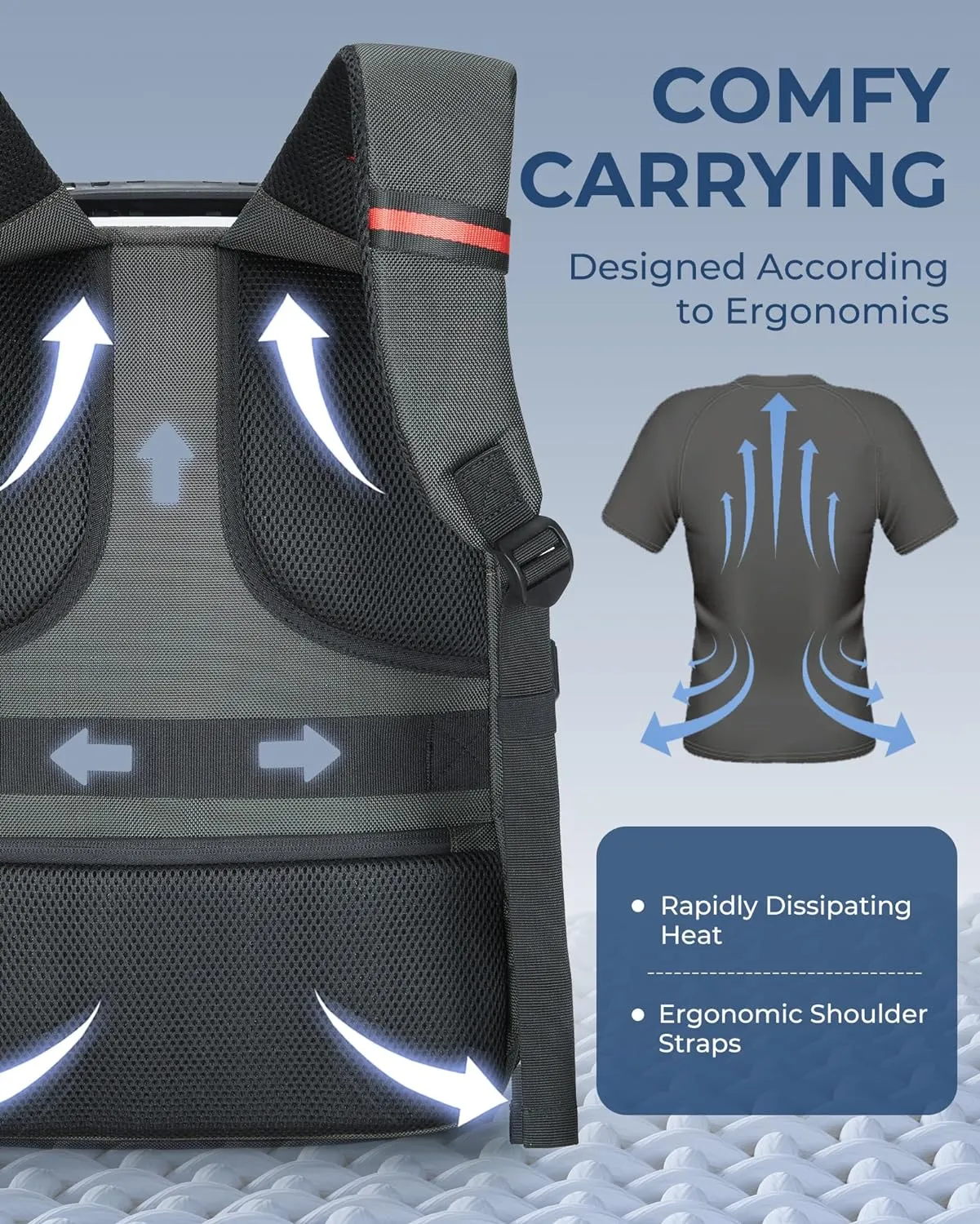 BAGSMART Slim Business Laptop Backpack with USB Charging, Water-Resistant for 15.6 Inch Notebook