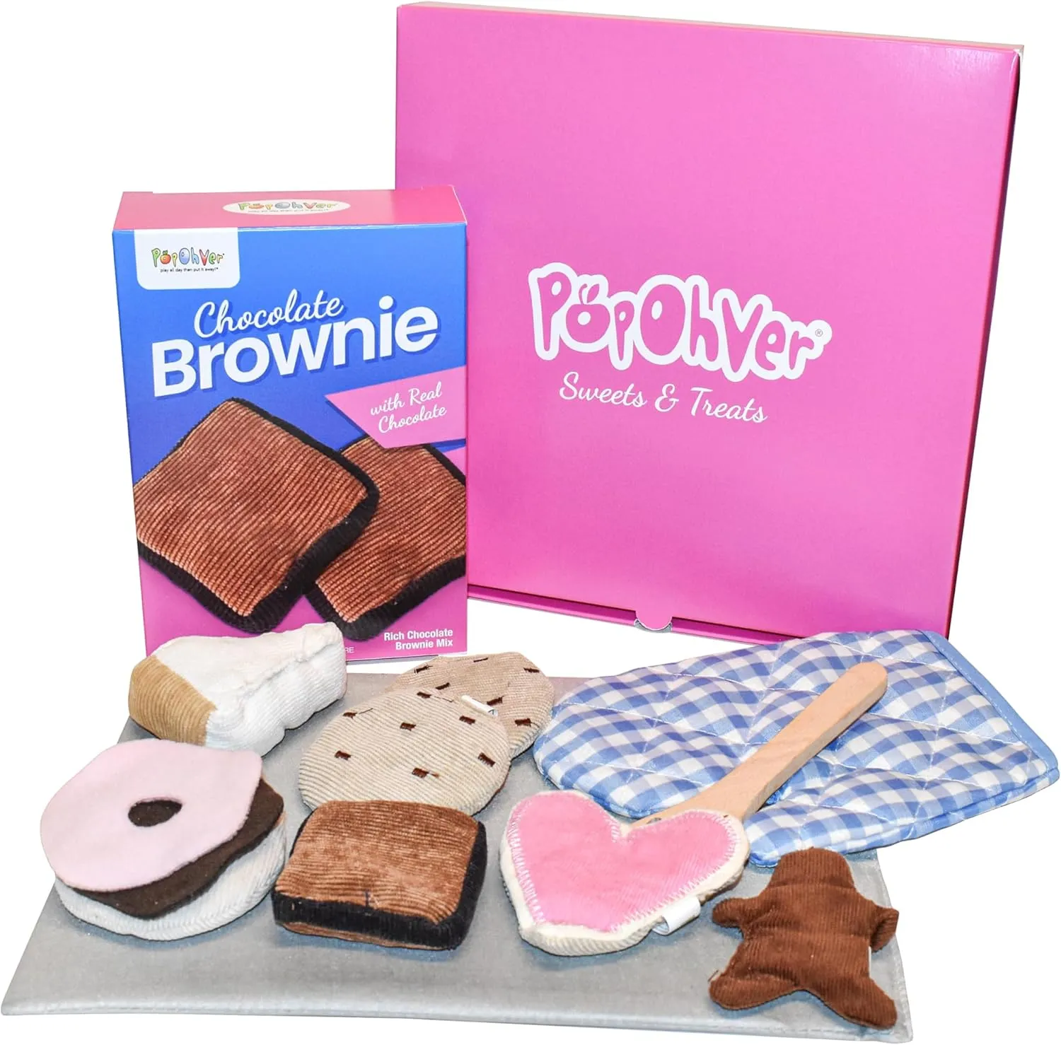 Bake Shoppe Playset -15 Pieces Pretend Play Fabric Kitchen Stove Set - Includes Plush Pretend Food Baked Goods & Accessories - Perfect for Imaginative Role Play for Girls & Boys Ages 3 