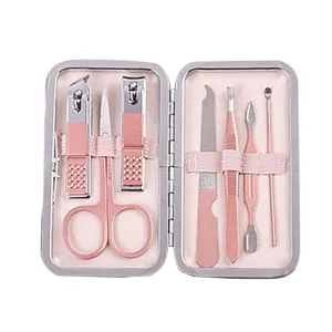 barenx Nail Care Kit Stainless Steel Manicure Pedicure Cuticle Portable Travel, Multi-Functional - 7 Pieces Set