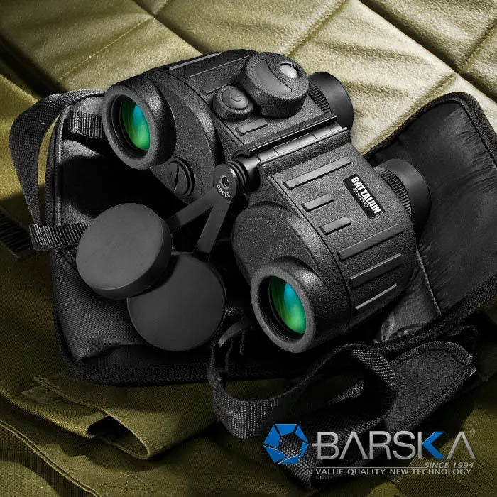 Barska 8x30mm WP Battalion Range Finding Reticle Illuminated Compass Binoculars