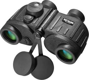 Barska Battalion Military Binoculars – Waterproof BAK-4 Prism Binoculars with Rangefinder Reticle, Wide Field of View, Fully Multicoated Optics, Individual Focus – Tactical & Outdoor Use