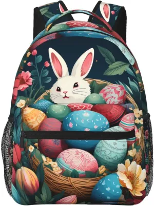 Basket and Easter Eggs Travel Backpack for Men & Women 15.6 inch Laptop Backpack Waterproof Work Back Pack