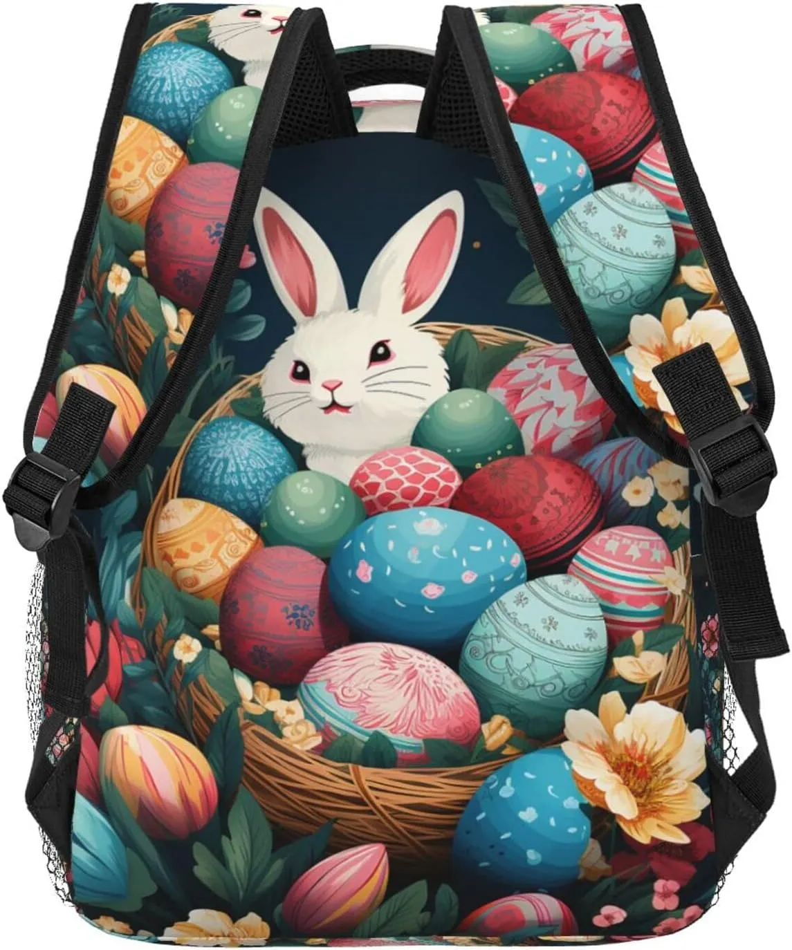 Basket and Easter Eggs Travel Backpack for Men & Women 15.6 inch Laptop Backpack Waterproof Work Back Pack