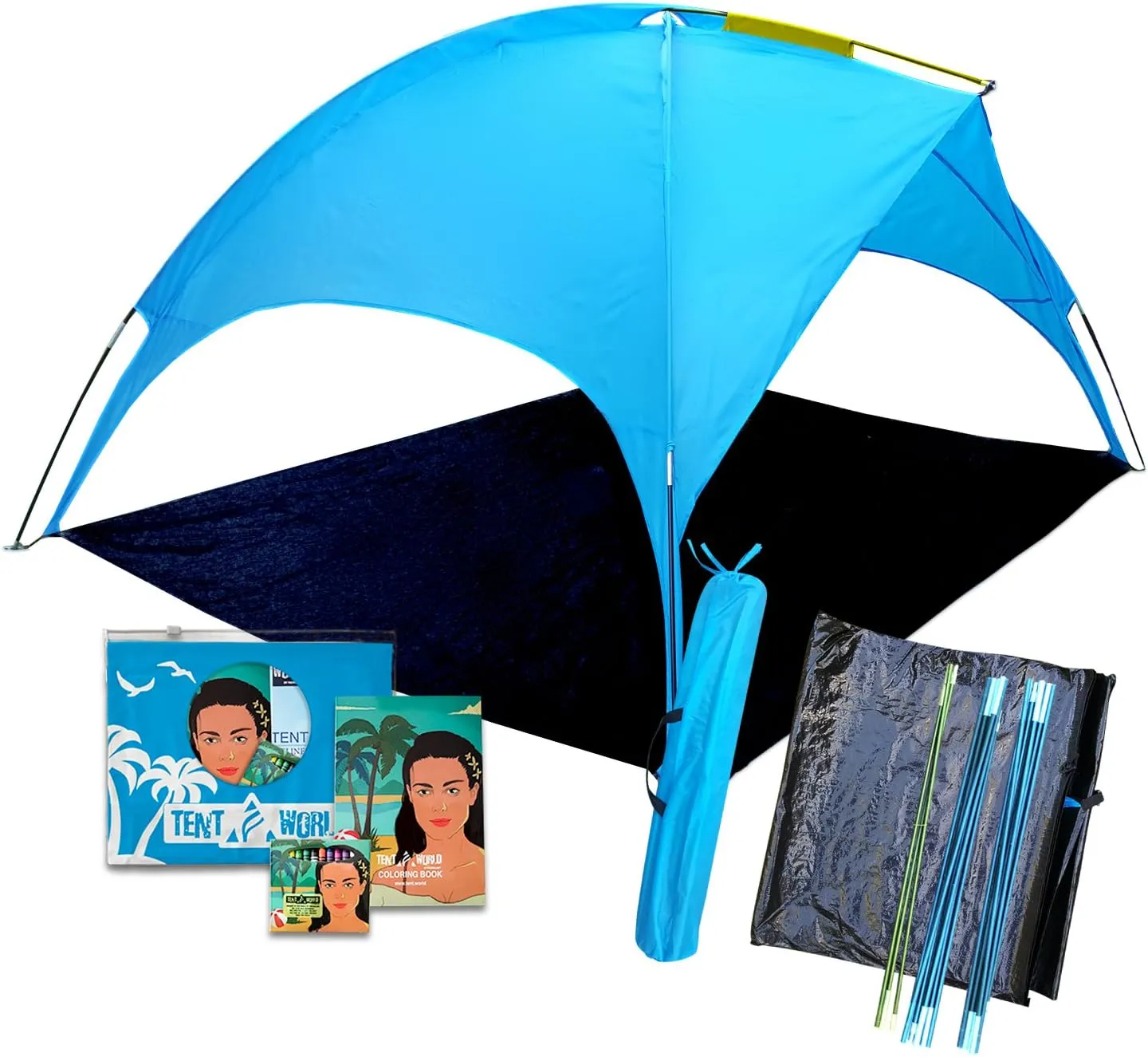 Beach Tent Canopy Saturn: Shades Better Than Umbrella! 4 People Shade Shack, Easy up Sports Cabana, Waterproof rain & Sun shelter for Kids & Adults, Outdoor UV Protection Sunshade for Sporting Events