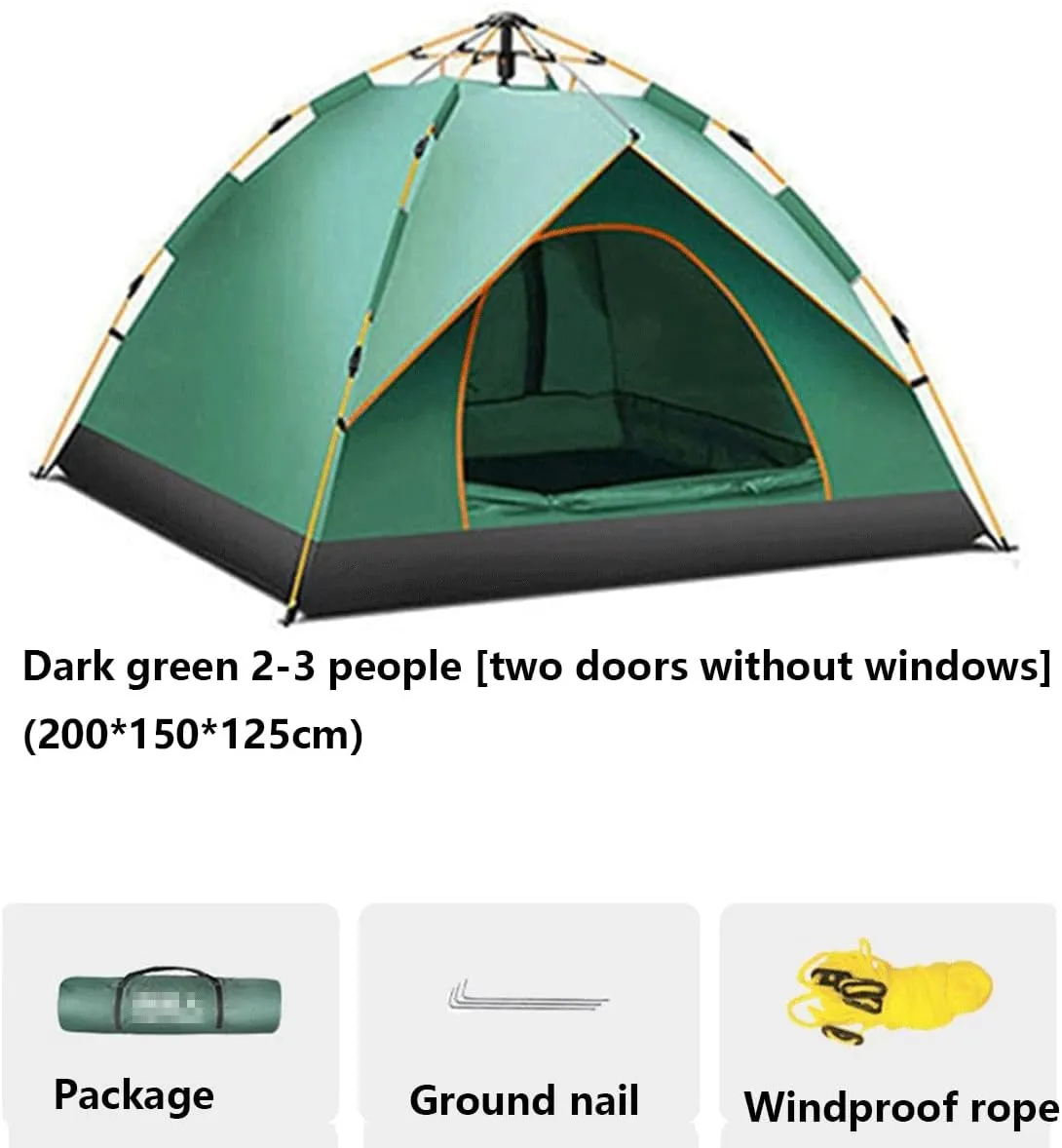 Beach Tent Sun Shade Shelter for 2-3 Person with UV Protection Fiberglass RodsCarry Bag Stakes Guy Lines Included (Color : Green, Size : 200 * 150 * 125cm)