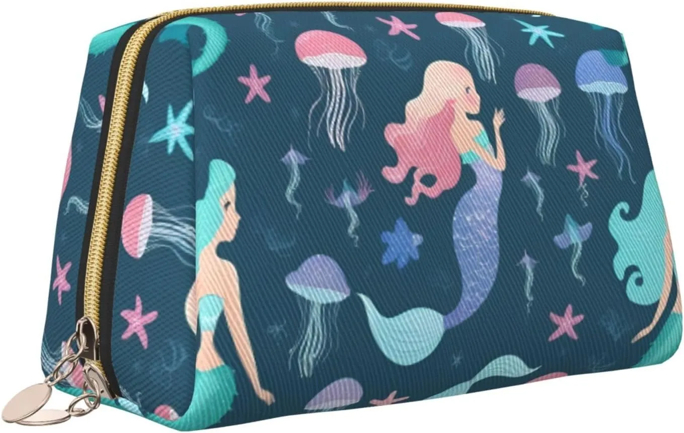 Beautiful Mermaid Toiletry Pouch, Travel-Friendly Makeup Organizer For Makeup Brushes, Lipsticks