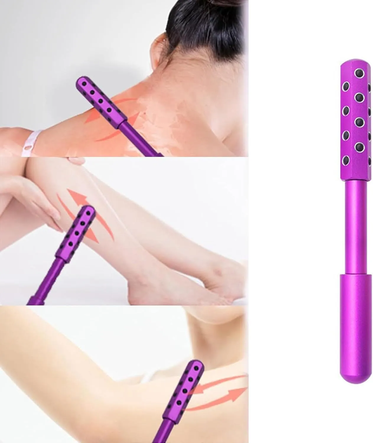 Beauty Roller,Germanium Stone Facial Massage Tool for Face Lifting, Skin Care, Neck & Eye Rejuvenation (Black, 40 Germanium Particles)