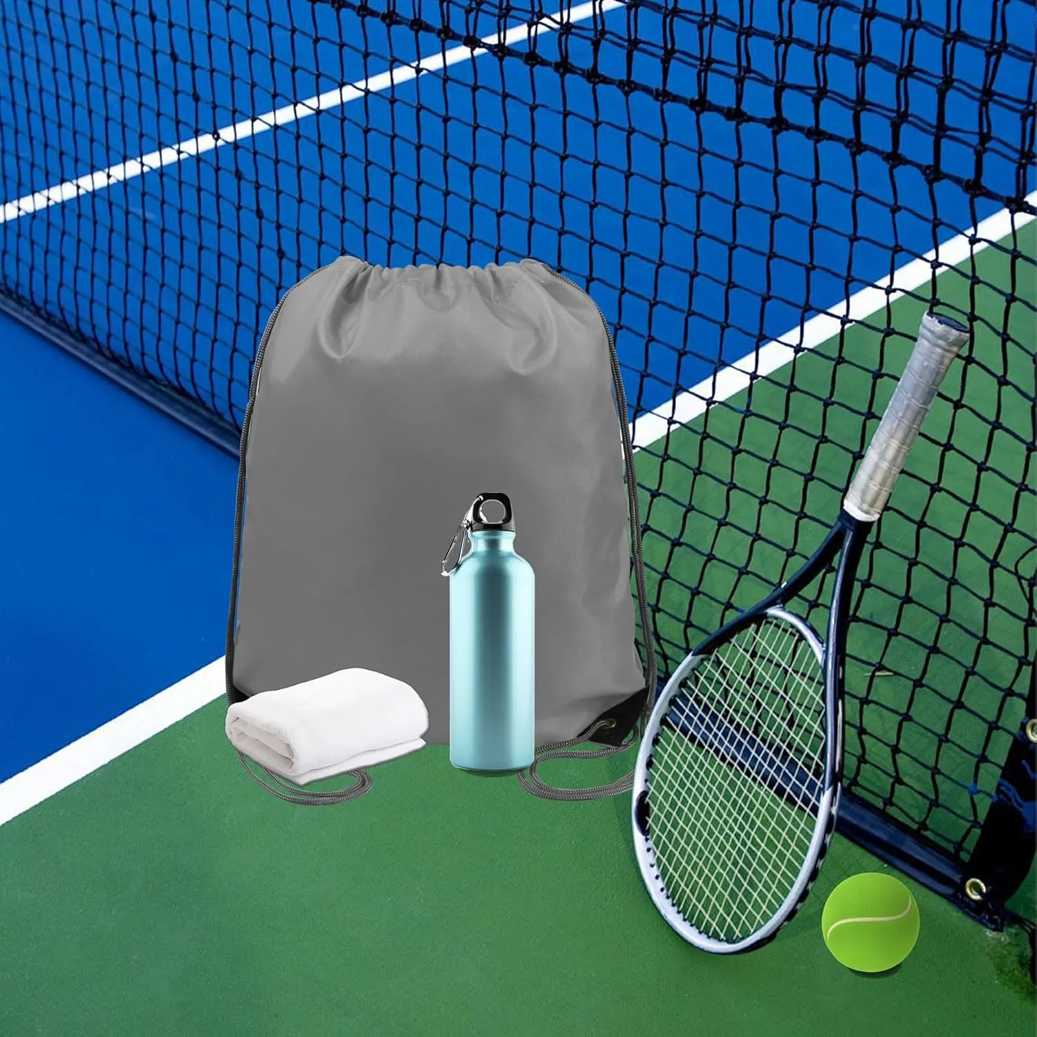 BeeGreen Drawstring Backpack Bags 20,30,50 Packs Reflective String Bags for Gym Sport Trip Cinch Sack DIY for Women Men
