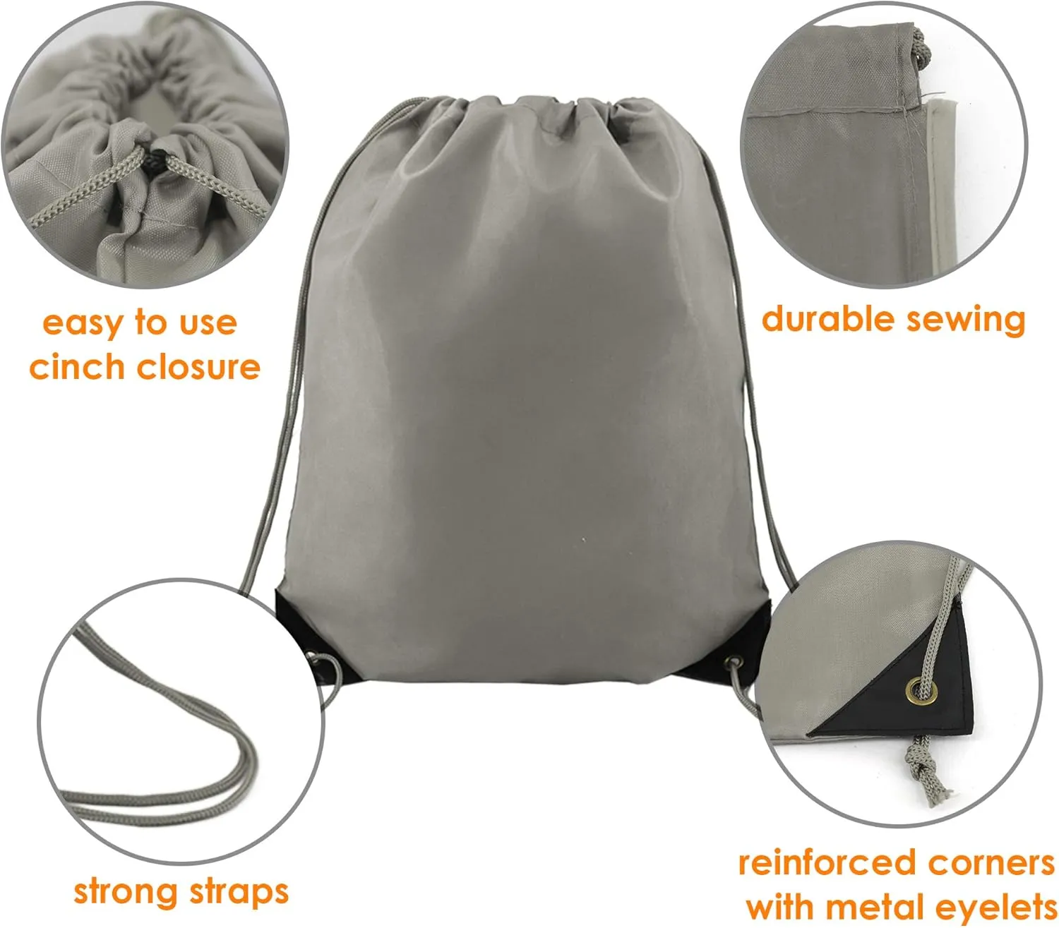 BeeGreen Drawstring Backpack Bags 20,30,50 Packs Reflective String Bags for Gym Sport Trip Cinch Sack DIY for Women Men